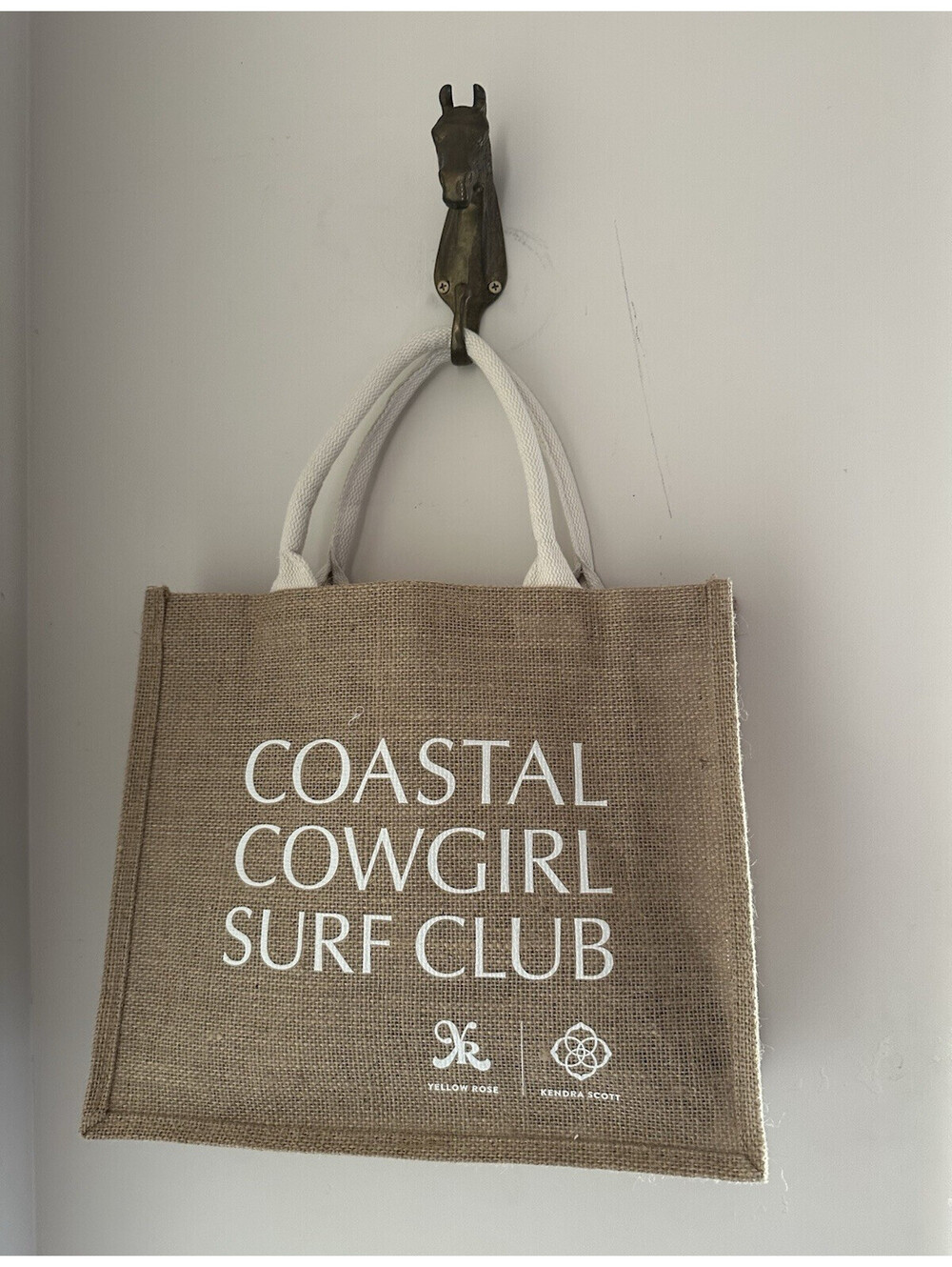 Coastal Cowgirl Surf Club Jute Tote Bag – Yellow Rose x Kendra Scott